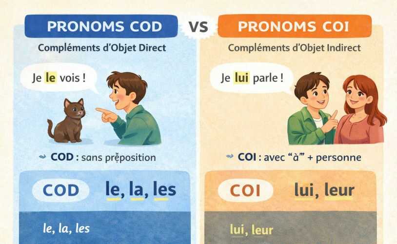 pronoms COD vs pronoms COI