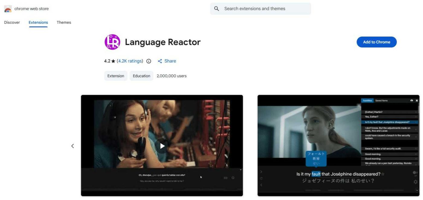 language reactor extension
